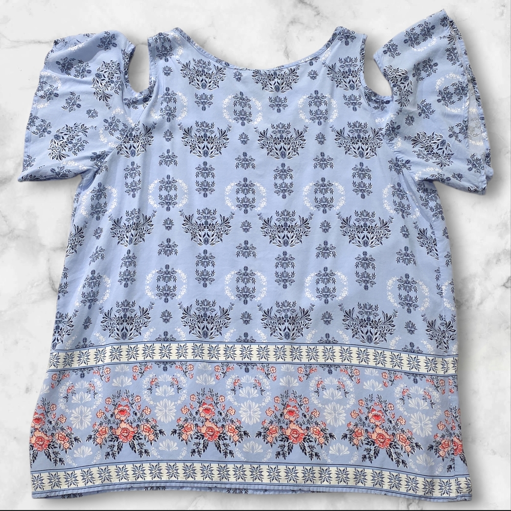 St. Johns Bay Floral Woman's Blouse Shirt Top Size Large (L) C92 - Picture 4 of 9